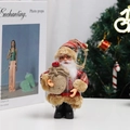 Standing Santa Claus doll in red plaid outfit with white beard for Christmas desk decor - Standing Plaid Clothing Style