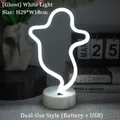 Ghost LED neon mood light with white glow, USB and battery dual power source, 29x18cm - Ghost White Light