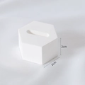 Minimalist white hexagonal ring stand with a 2cm height for jewelry display - Small
