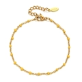 Detail view of gold stainless steel chain with yellow enamel beads and lobster clasp - Gold Yellow