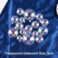 3cm holographic transparent ball ornament for cake decoration and DIY crafts - 3cm / Transparent Iridescent