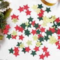 Mix of red, green, and gold glitter star confetti for Christmas tabletop decor and DIY - Christmas Red Green Gold Pentagrams (ai-100 Pcs/Pack)