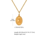 Especificaciones de tamaño para collar con colgante de sol ovalado dorado y cadena 40-45cm - Relieve de Sol Ovalado