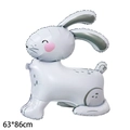 63*86cm Easter bunny foil balloon in light blue for holiday party decoration - Off-white Standing Bunny