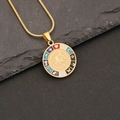 Collar minimalista de acero inoxidable con colgante de ojo y dijes esmaltados - Estilo de Esmalte de Color Ojo Que Todo lo Ve (2#)