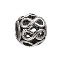 Silver infinity hollow bead charm for DIY bracelet with vintage oxidized finish detail - Intertwined Infinity Symbols Hollow (L0121039-4)