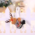 Plush Christmas reindeer doll with red scarf and white woven rope for tree decoration - Reindeer Climbing Rope