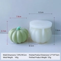 Pumpkin silicone mold with size specs for Halloween DIY candles and soap making - Pumpkin Mold J-0494