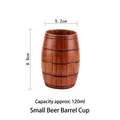 Small wooden barrel coffee mug with 120ml capacity and natural brown wood texture - Small Beer Mug