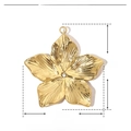Detailed size view of a gold flower pendant made of stainless steel with rhinestone - Sunflower With Zirconia / Gold