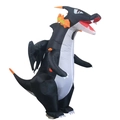 Inflatable black dragon costume for adults with orange wings for Halloween and parties - Fire Dragon / One Size