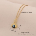 Collana in acciaio inossidabile dorato con ciondolo malocchio e dettagli dimensioni - Stile Occhio Ovale d'Oro (4#)