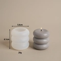 3-lagige wellenförmige Silikonform für DIY-Kerzen mit detaillierten Größenangaben - Mittel