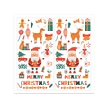 Cute cartoon Christmas rectangle stickers with Santa and reindeer for gift packaging - Cute Cartoon Elements Collection (H-100) / 50 Pieces/Pack