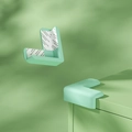 Protezione angolare in silicone per bambini verde menta a forma di L con nastro adesivo - Forma a L Verde