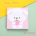 Roze vierkante plaknotities met hond patroon, 8x8cm formaat, 80 vel per notitieblok - Appelbeer / Schattige dieren plaknotities / 80 Stuks/Verpakking