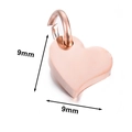 Rose gold heart-shaped stainless steel pendant charm 9mm for DIY jewelry making - Asymmetric Heart (9x9mm) / Rose Gold
