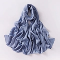 Detail of blue-purple chiffon scarf showing silky texture and elegant fabric drape - Morandi Blue