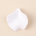 Minimalist white pearlescent petal-shaped acrylic earring charm with top hanging hole - 10Pcs Large / White
