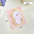 Cute pink and white cat shaped sticky notes for students, size 9cm x 7.5cm - Cat