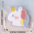 Écusson licorne brodé autocollant pour vêtements, badge animal mignon 3,6x3,9cm - Licorne