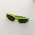 Kids Y2K retro cat eye sports sunglasses in fluorescent green finish with dark lenses - Green
