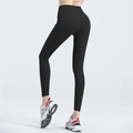 High-waist black yoga leggings for women with peach hip lifting and stretch fabric - Midnight Black
