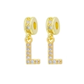 Golden letter L pendant with sparkling cubic zirconia inlay for DIY jewelry design - Letter-L
