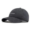 Gorra de béisbol de algodón gris oscuro lavado con bordado blanco de COYENRAT - 55-60cm / Estilo Bordado COYENRAT / gris oscuro