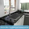 Self-adhesive diamond black marble kitchen countertop wallpaper with high gloss finish - Diamond Black