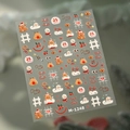 3D relief Christmas nail stickers featuring cute bears, elk, and snowman motifs M-1248 - M-1248-Embossed Jelly Silver Stamping