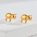 Modische 18K vergoldete Elefanten-Ohrstecker aus minimalistischem Edelstahl-Design - Elefant (E888-dx)