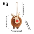 Pendaglio renna di Natale con palla di peluche marrone e dettagli corna in legno - Marrone