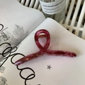 Translucent deep pink 13cm hanger hair claw clip made of glossy acrylic for women - 13cm Hanger Type / Translucent Purple Leopard