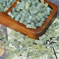 Bamboo-shaped green glass beads with ink wash patterns for DIY jewelry making - Cuiwei/Green Grey With Characters
