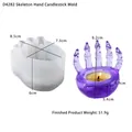 Macro detail of silicone mold for Halloween hand claw candle holder with dimensions - D4282-Demon Claw Candle Holder Silicone Mold