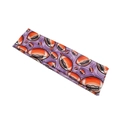 Purple football pattern headband with orange bow design for girls sports accessories - Purple Elastic Headwrap