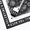 Waterproof Valentine's Day bouquet wrapping paper with white roses on black background - Rose Garden / Black