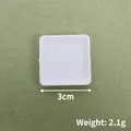 Mini vassoio quadrato bianco in resina per casa delle bambole, larghezza 3cm e peso 2,1g - N. 20 (3cm) / Bianco