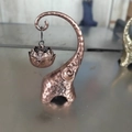 Bronzen olifant wierookbrander met lotus hanger en Chinees gelukssymbool decoratie - Koper