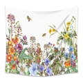 Detail of bohemian floral tapestry with colorful watercolor wildflowers and bees print - 73X95CM (Cross-border Brushed) / ZJ623-56/Colorful Wildflowers Bee