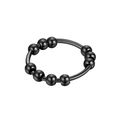 Close-up of black stainless steel spinner ring with 10 rotatable beads for anxiety - Size 6 / Black