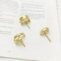 Minimalist thick curved metal hair hook in polished golden finish for ponytails - Semicircle Three-Piece Set / Gold