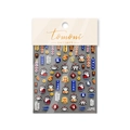 3D embossed rabbit and fortune character nail stickers in red and blue tones, style TO-2602 - Lucky Fortune Rabbit Relief Style (to2602)
