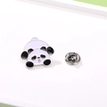 Cute Japanese style black and white panda metal enamel pin badge with secure back clasp - Panda Display (CZ0567)