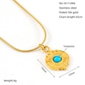 Collier pendentif soleil turquoise plaqué or 18k en acier inoxydable pour femmes bijoux - Zyg1611+066 / Or 18 carats