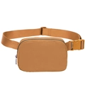Brown water-resistant nylon waist bag with adjustable strap and durable buckle - Khaki/Earth Yellow