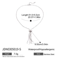 Collar Y2K con lazo y borla de acero hipoalergénico con cadena de 51cm de largo - Estilo de Lazo con Borlas (JDN0305019-S)