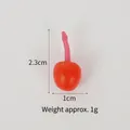 Miniatura de cereza en resina para manualidades, fruta decorativa de 2,3cm de altura - Cereza roja transparente grande-2.2cm