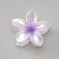 Pearlescent purple gradient frangipani hair claw clip with floral design for women - Pearlescent Purple [6cm Medium]